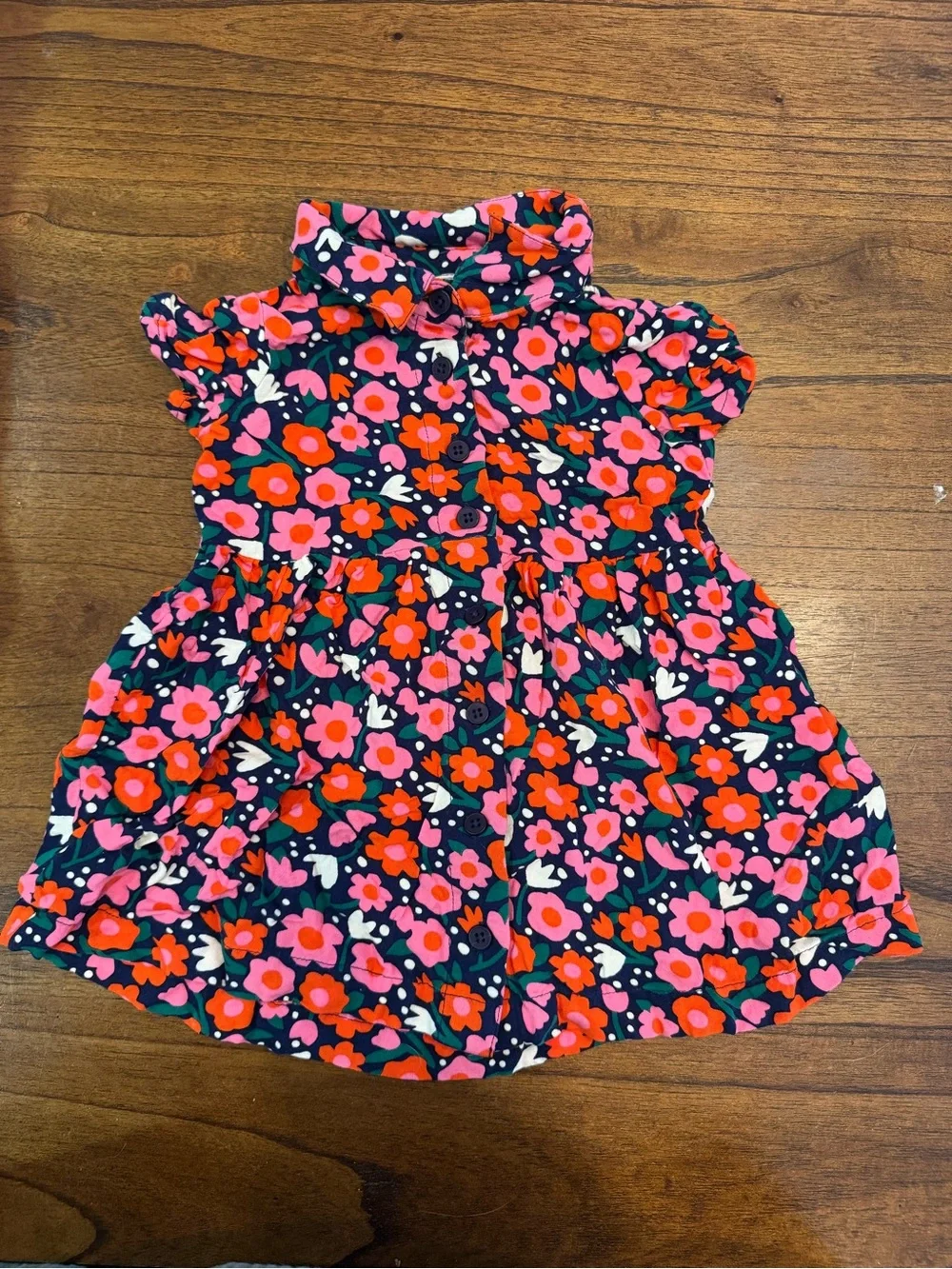 Hanna Andersson Pink Floral Shirt Dress